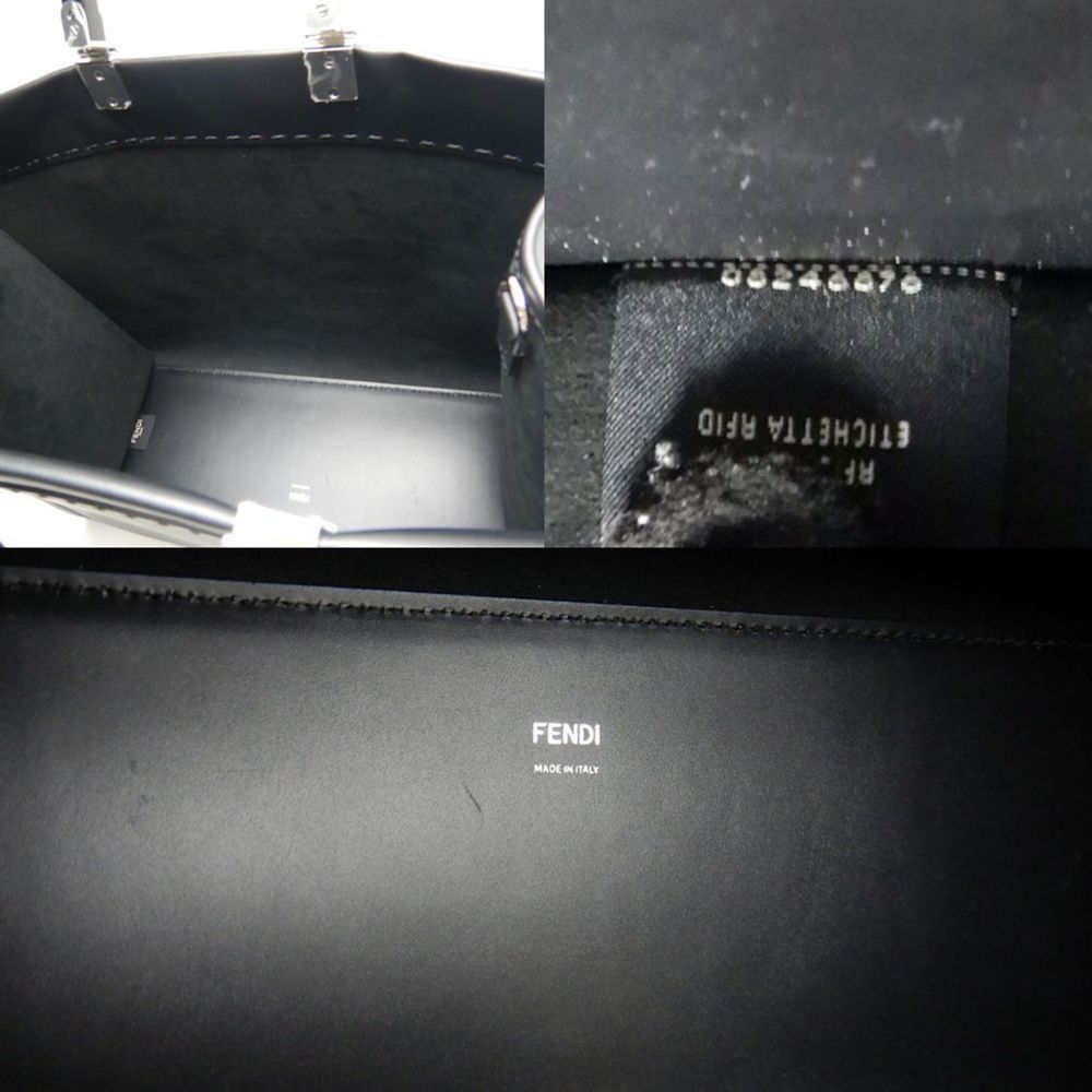 FENDI Sunshine Medium Tote Bag Calf Black - Picture 9 of 10